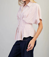 Ava Raspberry Striped Top