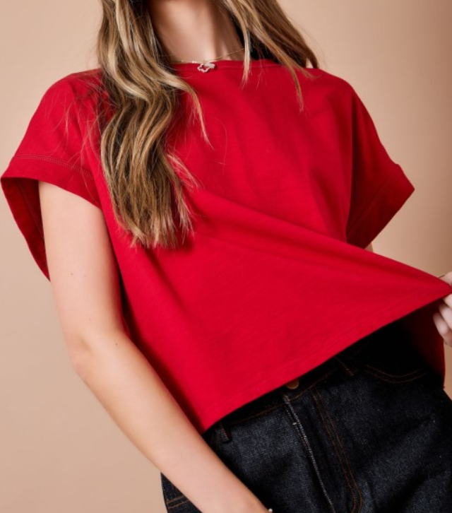 Crimson Cutout Back Top