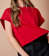Crimson Cutout Back Top