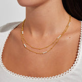 A Littles & Co Double Layered Pearl Chain Necklace