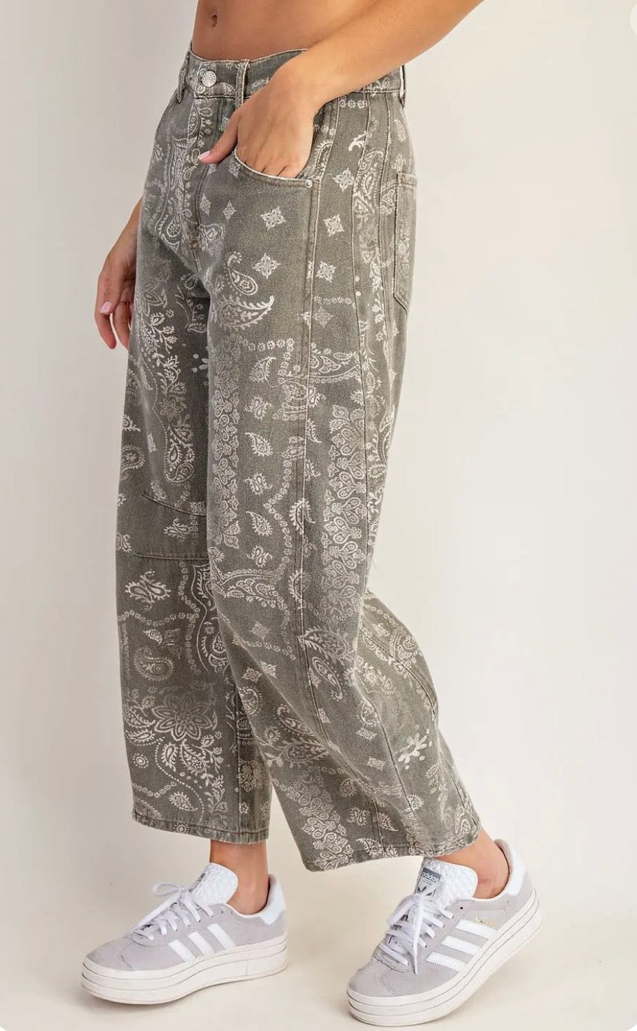 Army Paisley Barrel Pant