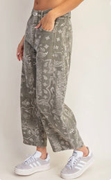 Army Paisley Barrel Pant