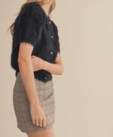 Heather Fuzzy Black Sweater