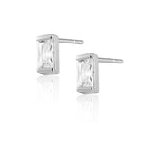 Sahira Silver&Gold Sheila Baguette Studs