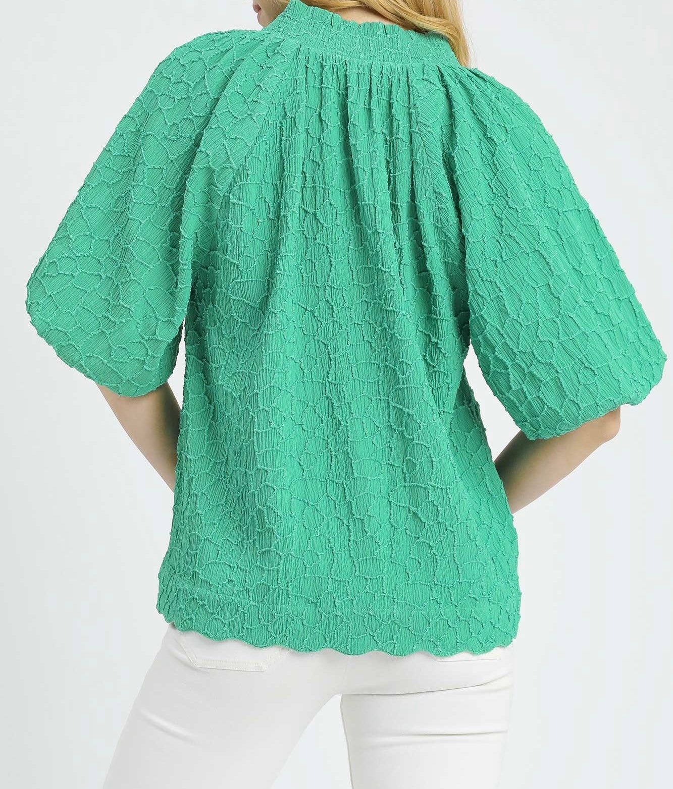 Jade Textured Crinkle Top
