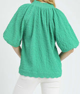 Jade Textured Crinkle Top