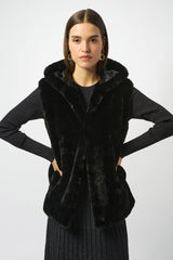 JR Faux Fur Textured Stripe Vest