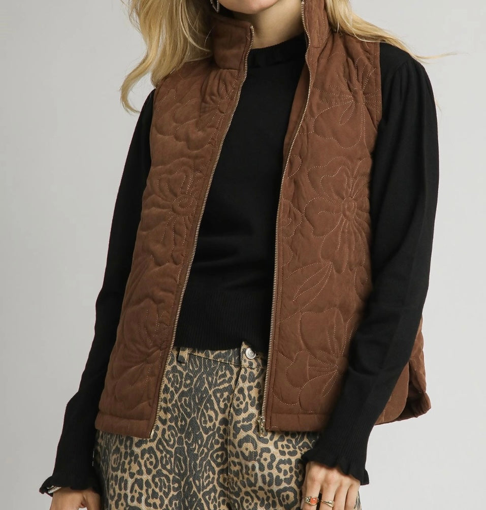 Aris Quilted Floral Vest