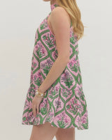 Carson Halter Print Mini Dress