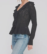 Allie Lace Ruffle Blouse
