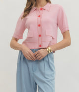 Sarah Contrast Trim Top