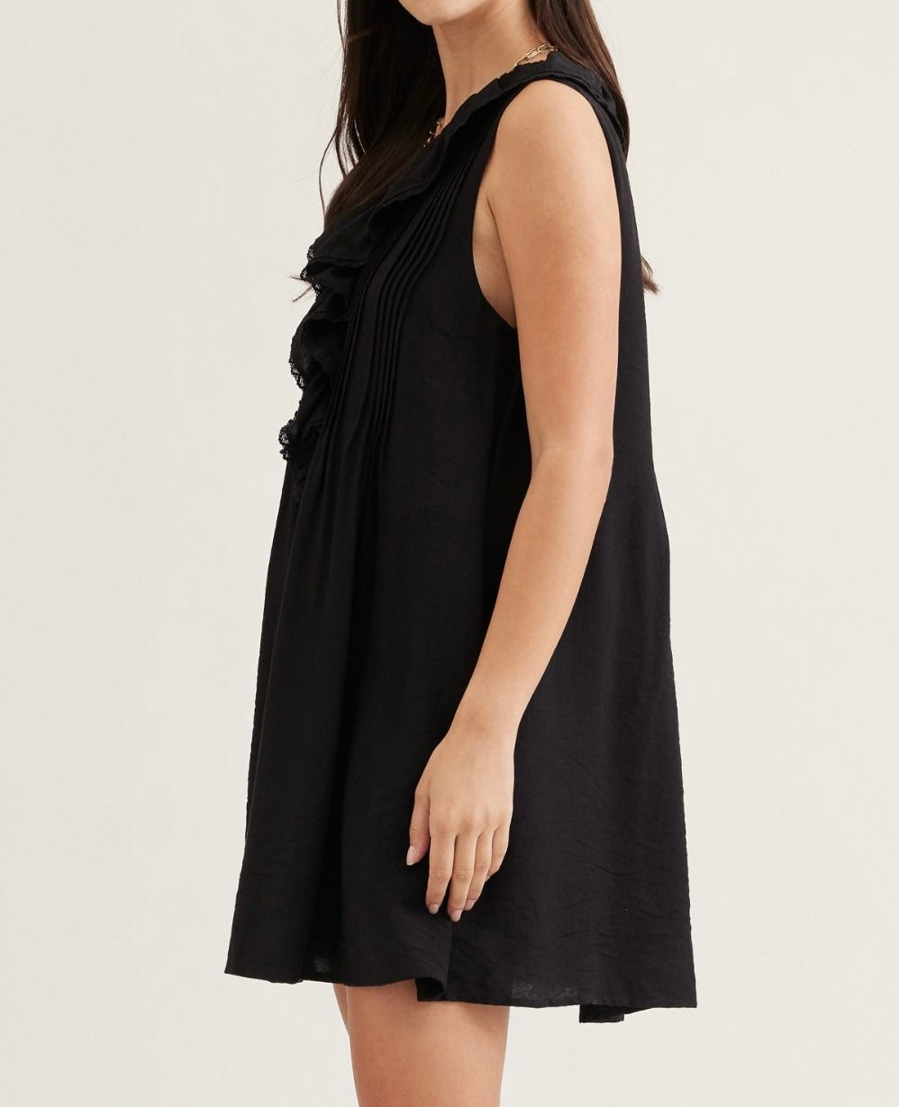 Corie Sleeveless Ruffle Trim Dress