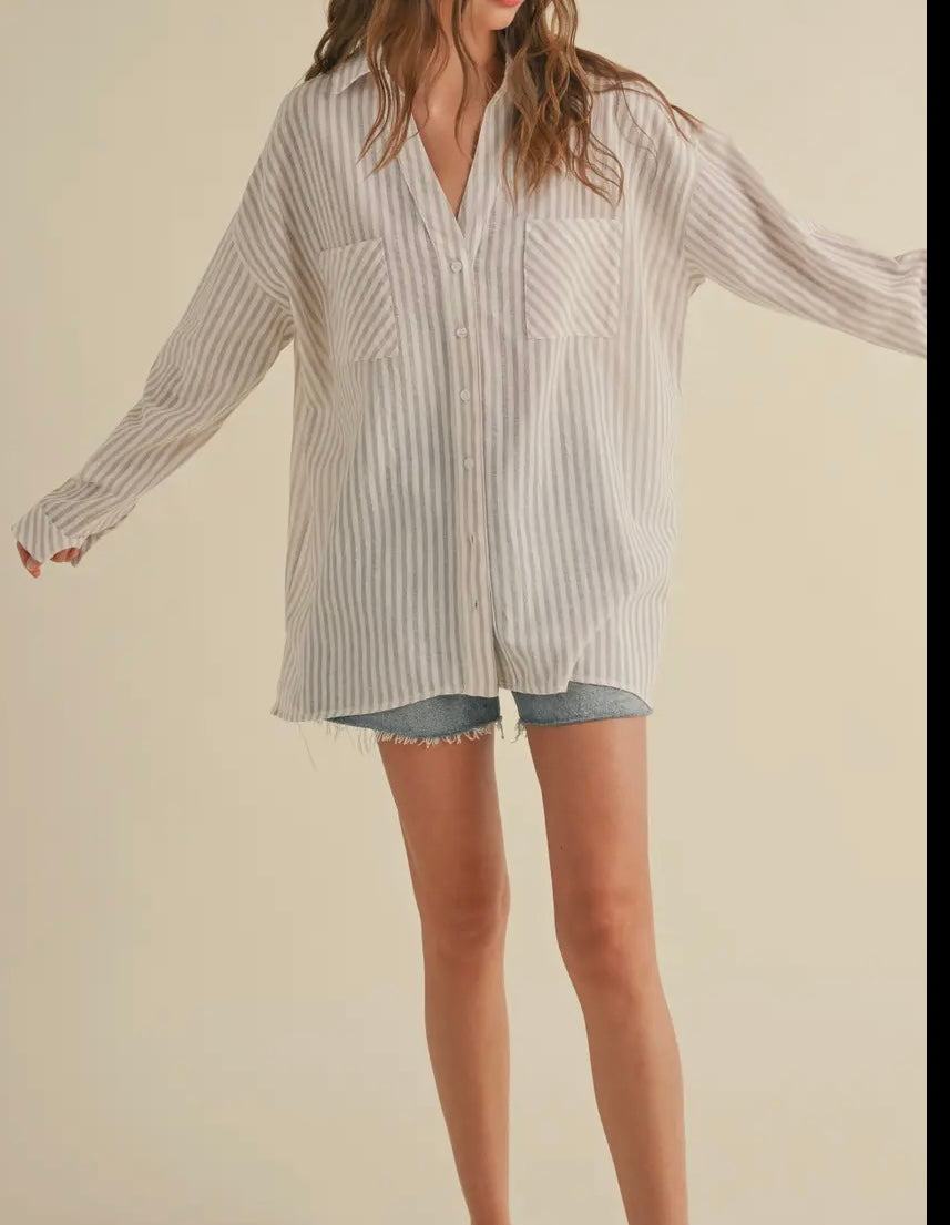 Edie Striped Button Down Shirt