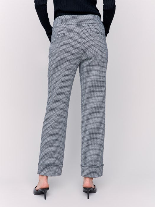 Tattersall Rolled Cuff Pants W/Pockets