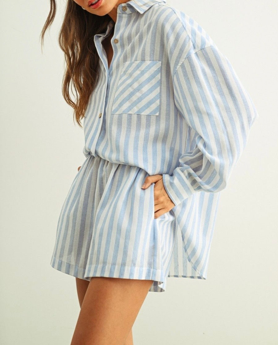 Danielle Striped Button Down Shirt