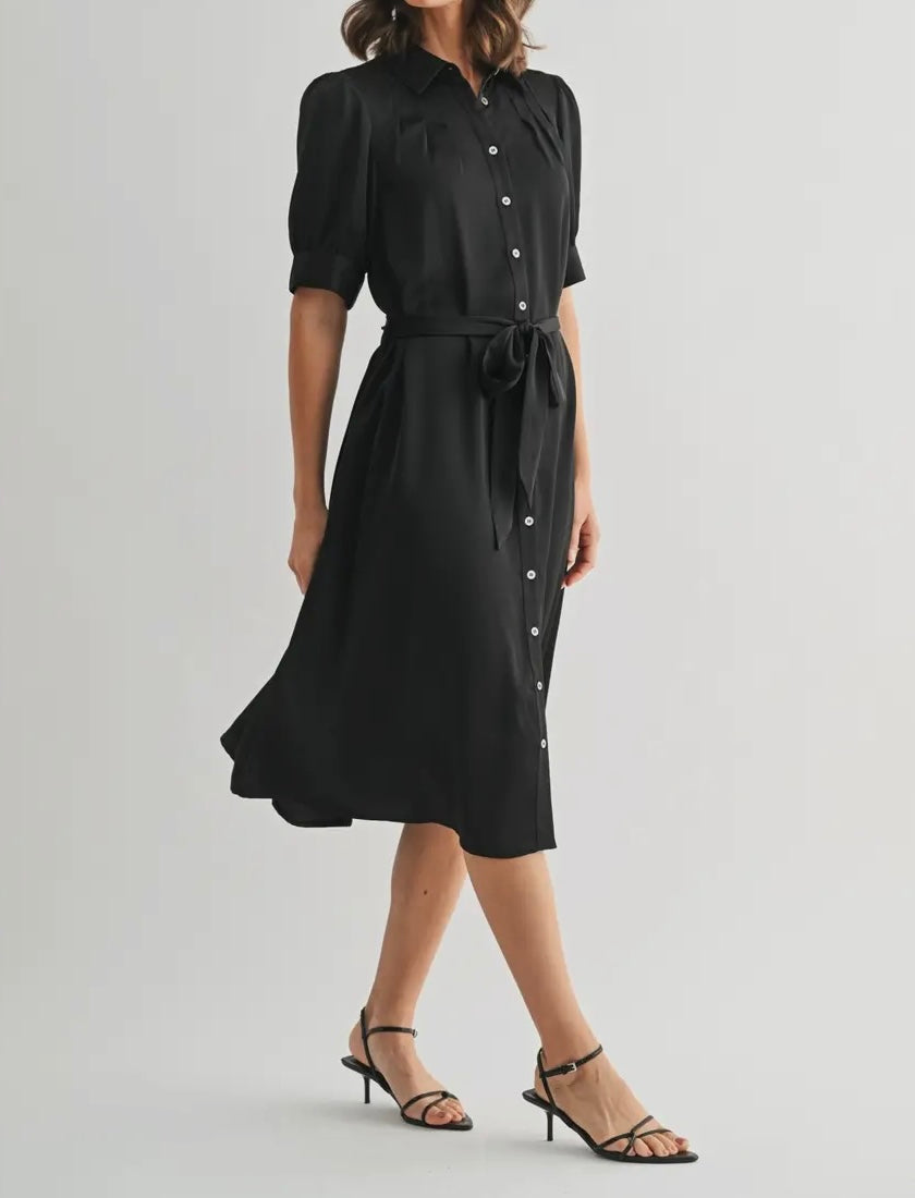 Lauren Satin Tie Waist Dress