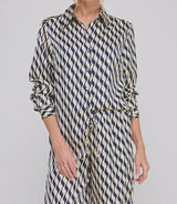 Corbin Navy Print Top