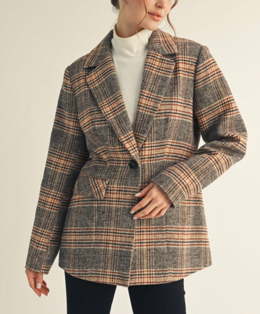 RayLee Brown Plaid Blazer