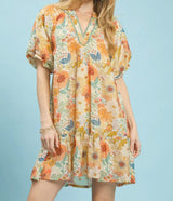 Honey Floral Print Mini Dress