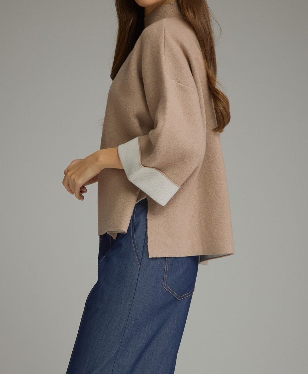 Chelsea Mock Neck 3/4 Sleeve Top