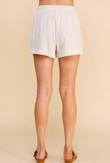 Neutral Stripe Linen Blend Shorts