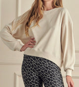 Shelly Cream Corduroy Long Sleeve Sweatshirt
