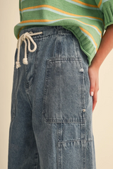 Demi Denim Relaxed Tie Waist Pant