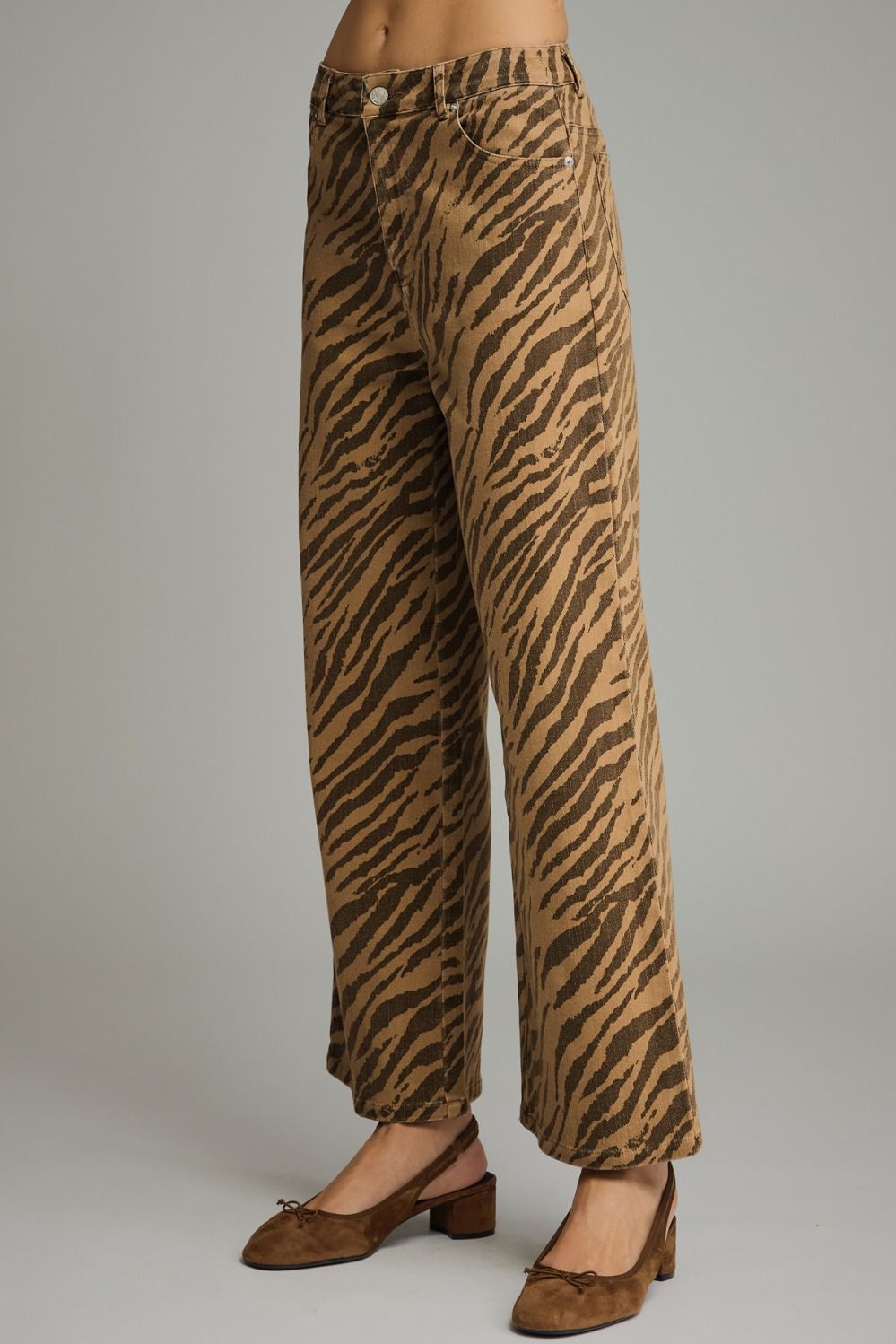Sadie Zebra Print Wide Leg Pant
