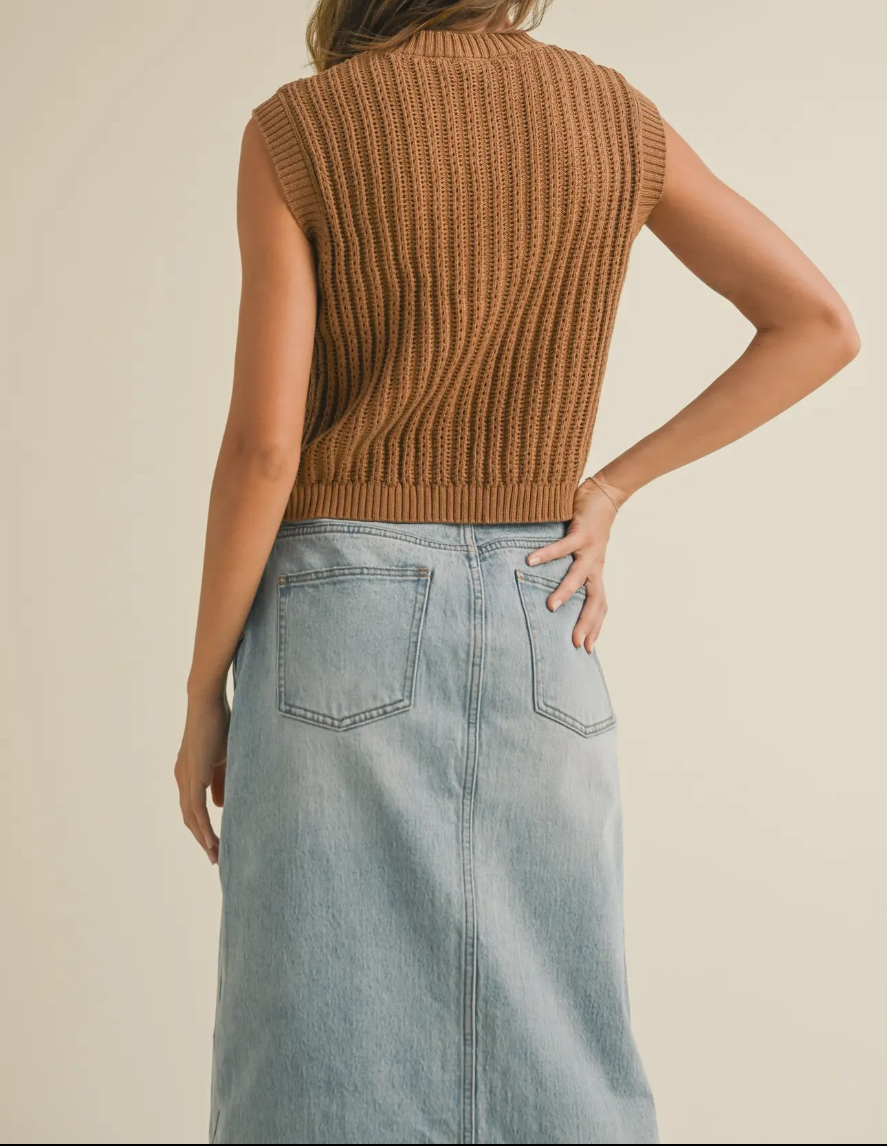 Brownie Button-Down Crochet Vest