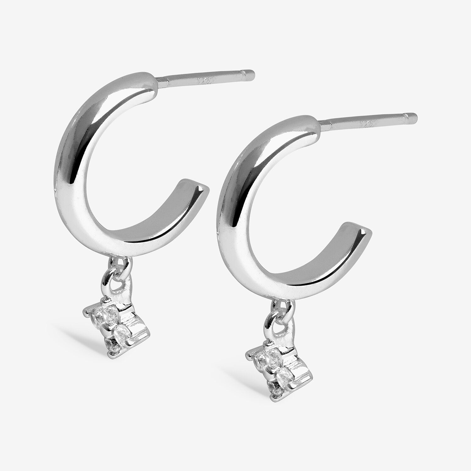 A Littles & Co Clover Hoop Earrings In Silver Plating