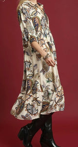 Kaia Paisley Midi Dress