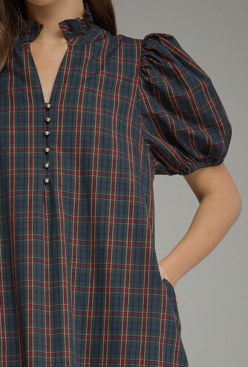 Lauren Plaid Midi Dress