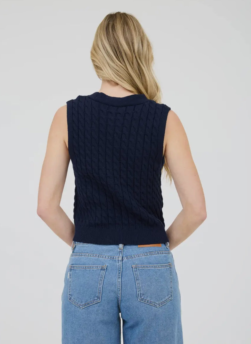 Jenna Cable-Knit Sweater Vest