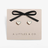 A Littles & Co Silver Mother Of Pearl Heart Stud Earrings