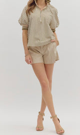 Olivia Stripe Zip Top
