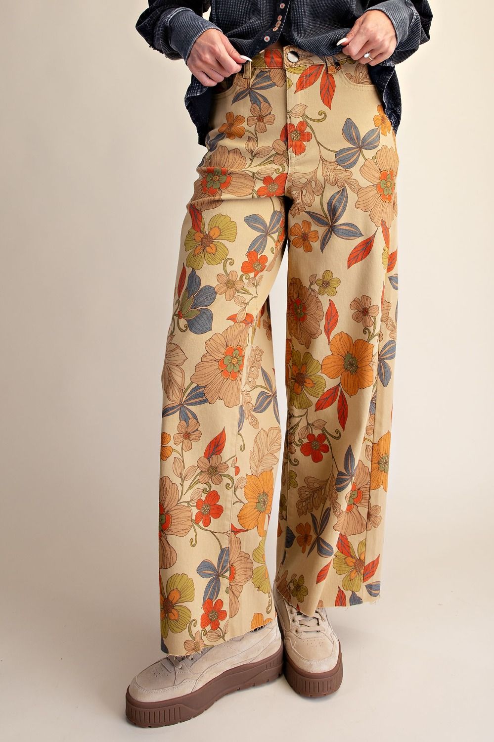 Tayler Floral Print Washed Pant