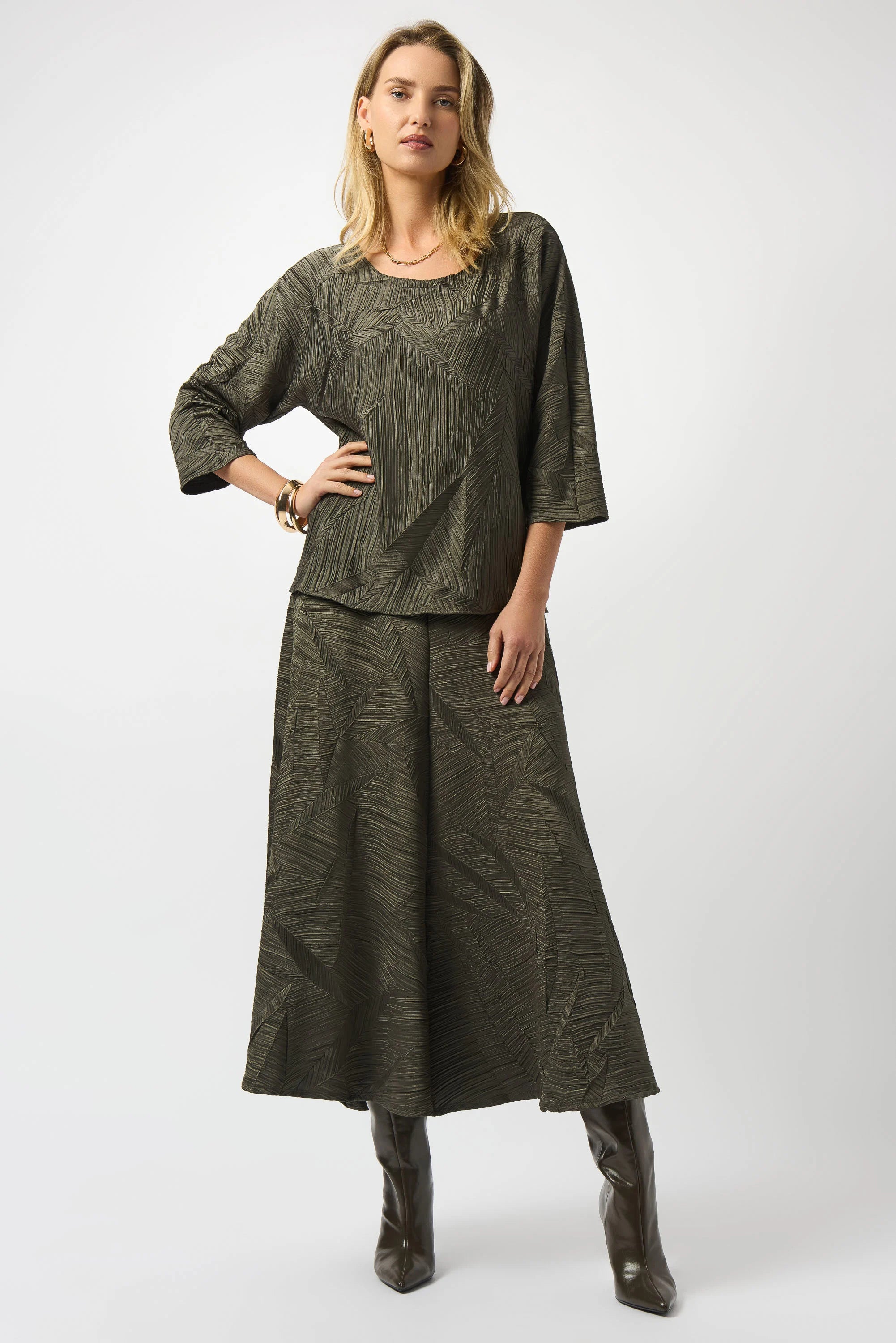 JR Pleated Satin Boxy Top