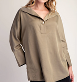 Tori Stand Neck Button Sleeve Shirt
