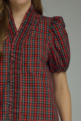 Gabby Plaid Short Sleeve Top