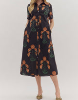 Clara Floral Print Midi Dress