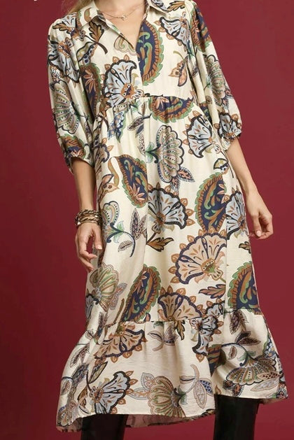 Kaia Paisley Midi Dress