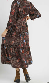Courtney Print Mix Midi Dress