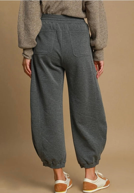 Shadow Grey Oversized Barrel-Leg Pants