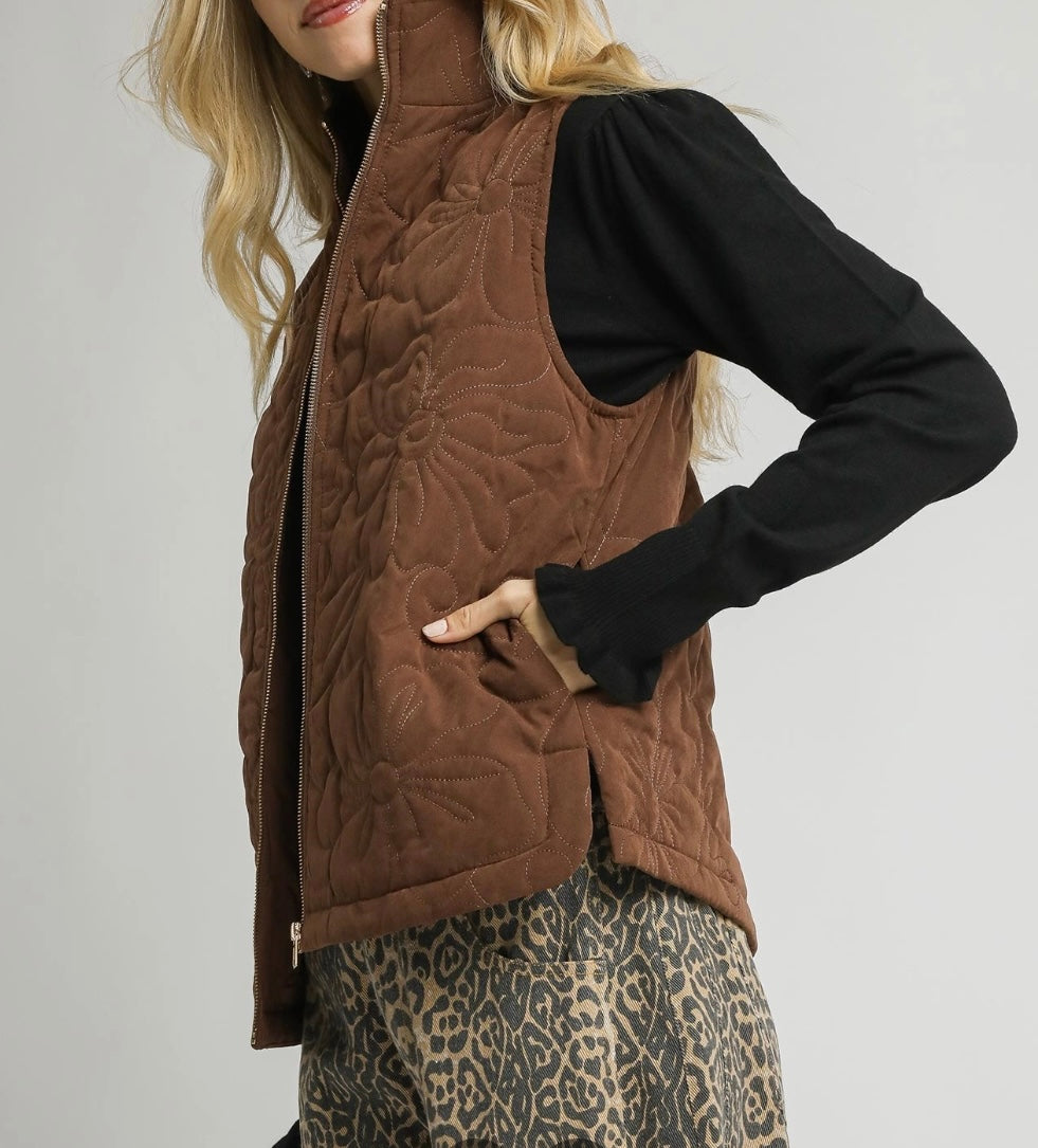Aris Quilted Floral Vest