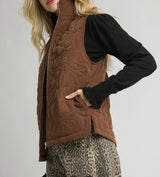 Aris Quilted Floral Vest