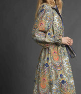 Ellie Paisley Mixed Print Midi Dress