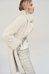 JR Cream Faux Fur Straight Coat