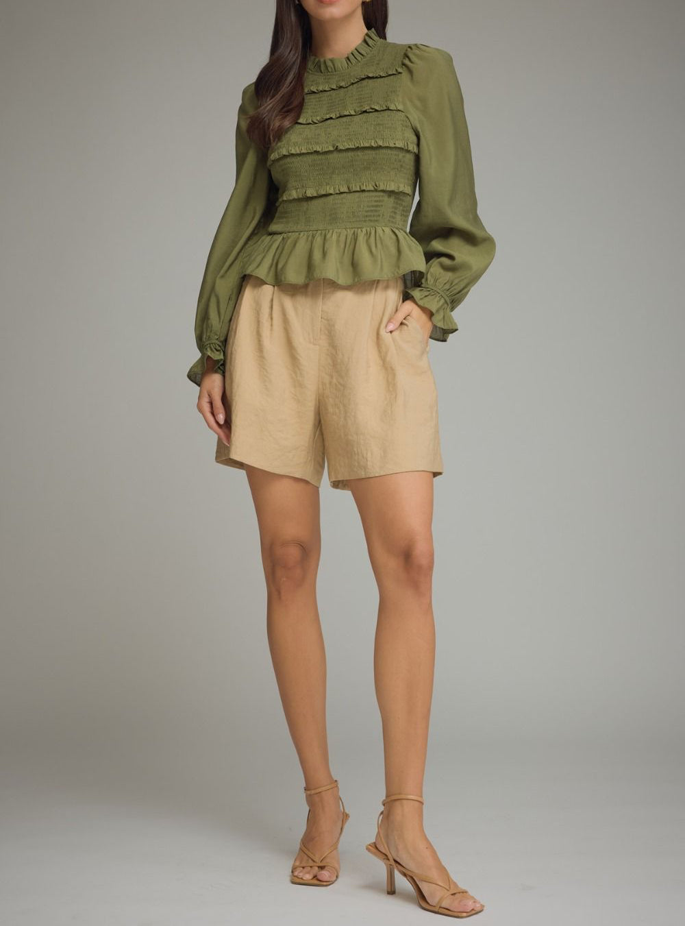 Charlotte Ruffle Mock Neck Top