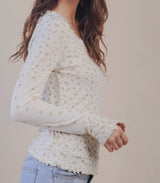 Dainty Blush Fitted Knit Top