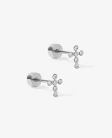 Linny&Co Clara Gold And Silver Cross Earrings